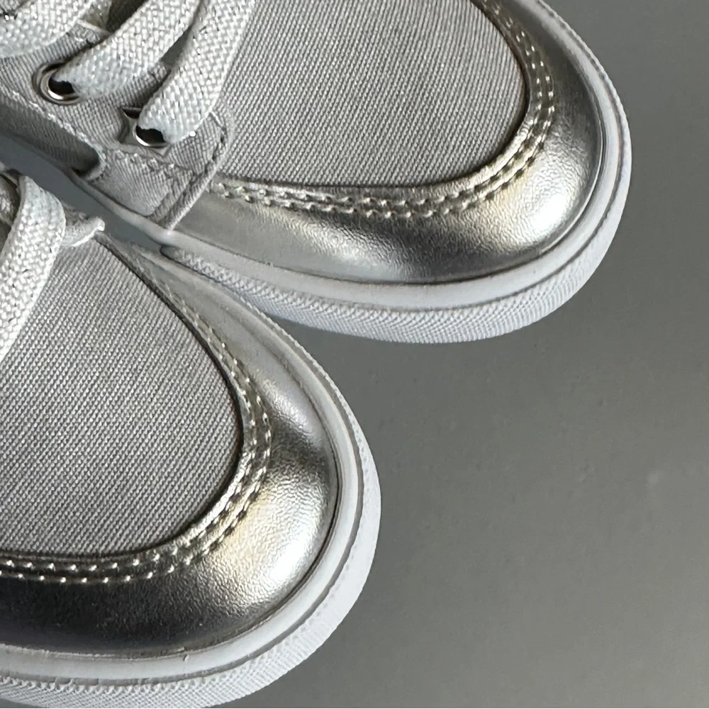 Gymboree Cosmic Club Silver  High Tops Sneakers  Girls Size 12  NEW